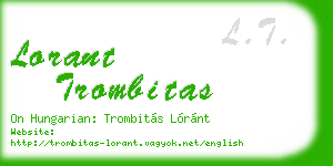lorant trombitas business card